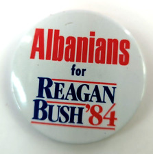 Rare Original: ALBANIANS for REAGAN BUSH ‘84 Vintage Political Pin back Button picture