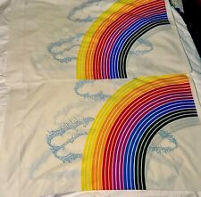 Vintage-70s/80s-Rainbow Pillowcase Vintage Pacific MCM Clouds USA Made  EUC picture