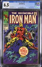Iron Man (1968) #1 CGC FN+ 6.5 Off White Origin Retold Stan Lee Marvel 1968 picture