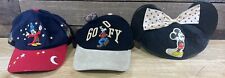 Vintage Lot Of 3 Walt Disney Mickey Mouse Minnie Mouse Goofy Hats picture