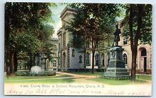 Postcard County Buildings & Soldiers Monument, Elmira NY 1906 H188 picture