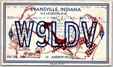1933 QSL Radio Card W9LDV Evansville IN Amateur Radio Station Posted Postcard picture