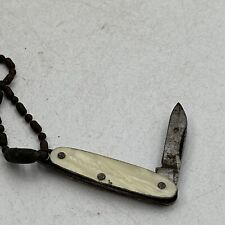 Vintage Mini  Mother of Pearl Keychain Pocket Knife Retro 1960s MOP picture