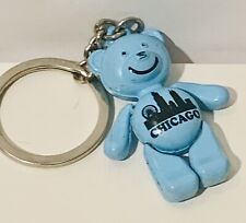Chicago Illinois Blue Souvenir Key Chain Ring Teddy Bear Movable Arms & Legs picture