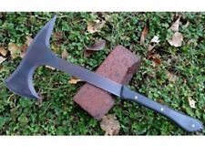 WILD CUSTOM HANDMADE 18 INCHES LONG AXE IN HIGH CARBON STEEL WITH ACID BLACK picture