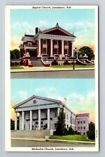 Jonesboro AR-Arkansas, Baptist Church, Religion, Vintage Souvenir Postcard picture