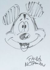 FLOYD NORMAN Sketch Signed Hand Drawn Jumbo Size Walt Disney Mickey Mouse PSA  picture