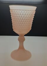 Vintage Indiana Glass 1408 Pink Satin Diamond Point Chalice picture