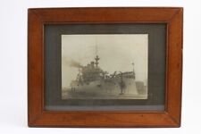 Antique Cabinet Photo U.S.S. Tennessee ACR-10 Navy Armored Cruiser in Wood Frame picture