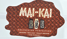 1960 Vintage MAI-KAI Polynesian Bar Restaurant Cardboard COASTER - RARE picture