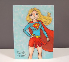 Original SUPERGIRL Artist Sketch Card 1/1 David Icon - PSC - ACEO - DC Pinup picture