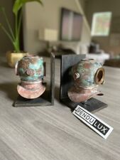 Pendulux Nautical Themed Vintage Diver Helment Bookends Set of 2 picture