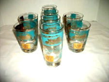 RETRO LIBBEY DRINKING GLASSES SOUTHERN COMFORT SREAMBOATS HIGHBALLS COLLINS AQUA picture