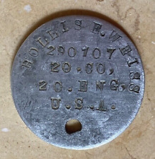 VERY RARE WW1 U.S. ARMY 20th ENGINEER BATTALION, 20th COMPANY DOG TAG PROOF picture