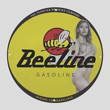 VINTAGE BEELINE GASOLINE  1968 OIL PORCELAIN  GAS PUMP  SIGN picture