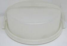 Vtg. Tupperware White 719 Pie Keeper Taker Carrier and Handle picture
