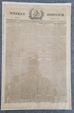 WEEKLY DISPATCH ORIGINAL ANTIQUE NEWSPAPER 1827 28TH OCTOBER picture