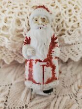 Antique Miniature 3” Santa Claus Figurine Porcelain Bisque With Cold Paint picture