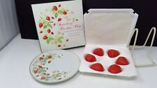 NOS Avon 1978 Strawberry Porcelain Plate & 6 Strawberry Guest Soaps NIB picture