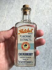 Antique Baking Bottle Hatchet Brand Checkerberry Flavor Portland Maine & Boston picture