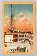 Davenport IA-Iowa, The WOC Broadcasting Statique, Antique, Vintage Postcard picture