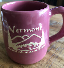 Vermont Mug Onion River Pottery Green Mountain State Landscape Dk Pink Handmade picture