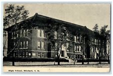 1915 High School Exterior Roadside Mitchell South Dakota SD Posted Tree Postcard picture