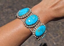 Vintage Navajo Cuff Bracelet Authentic Native American Turquoise Jewelry sz 7.25 picture