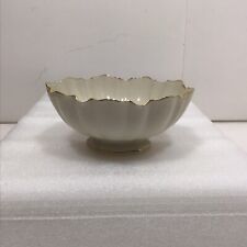 Lenox Porcelain Scalloped Pedestal Bowl 24K Gold Trim 6” USA Candy Trinkets picture
