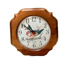 Vintage SETH THOMAS Wall Clock Country Duck Water Fowl Solid Wood picture