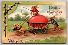 Easter Greetings-Embossed Antique German Postcard c1907-Very Rare picture