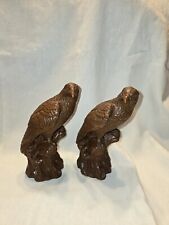 RARE RED MILL MFG Pair of Eagle Figurine's Pecan Shell Handcrafted USA 6.5