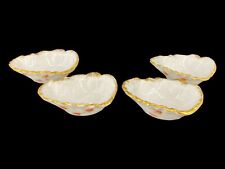 4pc Antique CFH GDM France Limoges Porcelain Hand Painted Flowers Oyster Dishes picture