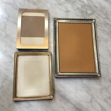 Vintage Mid-Century Modern Gold Metal Mixed Picture Photo Frame Lot of 3 picture