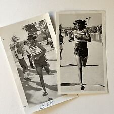 Vintage 70s B&W Snapshot Photograph Buena Park High School CA Running Track picture