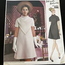 Vintage 1960s Vogue 2205 Mod Belinda Bellville Dress Sewing Pattern 16 UNCUT picture