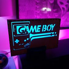 Nintendo GameBoy Logo 16 Color LED LIGHT Cherry Finish Video Game Sign Decor picture