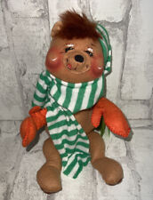 Vintage 1988 Annalee Holiday Christmas Bear Striped Stocking Cap Scarf Mittens picture
