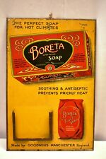 Vintage Boreta Toilet Soap Tin Sign Calendar Advertising England Goodwins Manche picture