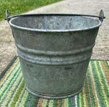 Galvanized Metal Bucket, PAIL, FARMHOUSE, SEED, Planter 5”X 7” picture