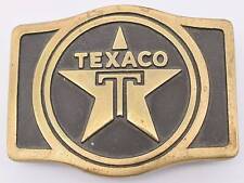 1980s Texaco Oil Gasoline Service Station Solid Brass Vintage Belt Buckle picture