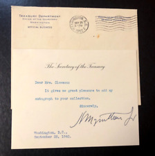 1940 Henry Morgenthau Jr. Signed Card - U.S. Secretary of the Treasury under FDR picture