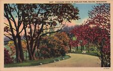 Racine WI Wisconsin, Pleasure Drive in Horlick Park, Vintage Postcard picture
