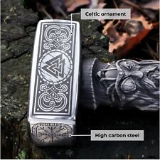 Viking hammer Norse mythology Odin Valknut Hand forged Carbon steel 13.3