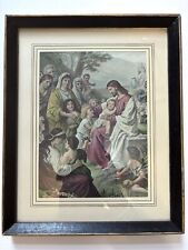 Vintage Religious Print Christ And The Children Bernhard Plockhorst Art picture