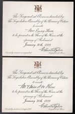 CANADA Toronto 1929 TWO Invitations to Opening of Parliament picture