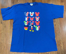 Vintage 90's Disney World EPCOT Center T-shirt Men's Large Mickey Mouse Flags picture