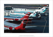 NY La Guardia Airport A2 Art Print – US Air, Republic 1983 – 59 x 42 cm Poster picture