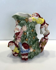 Fitz & Floyd Old World Christmas Elves  Trim-A-Tree 2 Quart Pitcher Troll 1989 picture