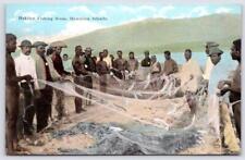 HUKILAU FISHING SCENE*ISLAND CURIO CO HONOLULU*HAWAIIAN TERRITORY POSTCARD picture